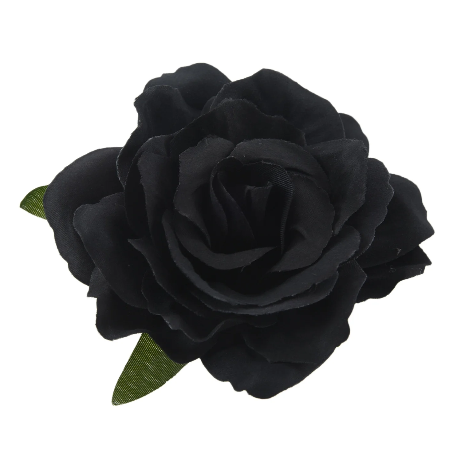 Silk Flower Hair Clip Brooch Wedding Corsage Flower Clip 8cm Brooch Accessory - Black