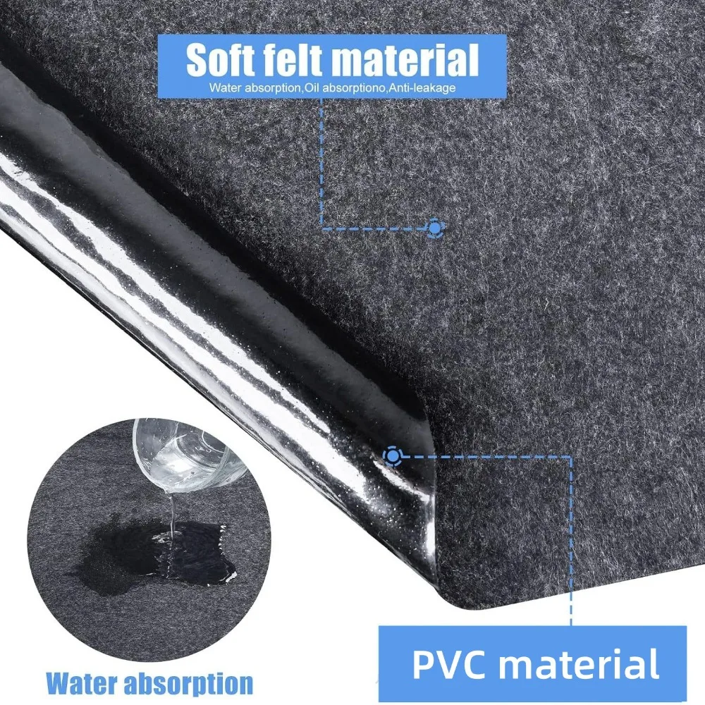 

Oil Splash Pad Anti Splash Rug for Garage Car Repair Leak Proof Workbench Protection Trunk Mat PVC Material Thick Felt Carpet