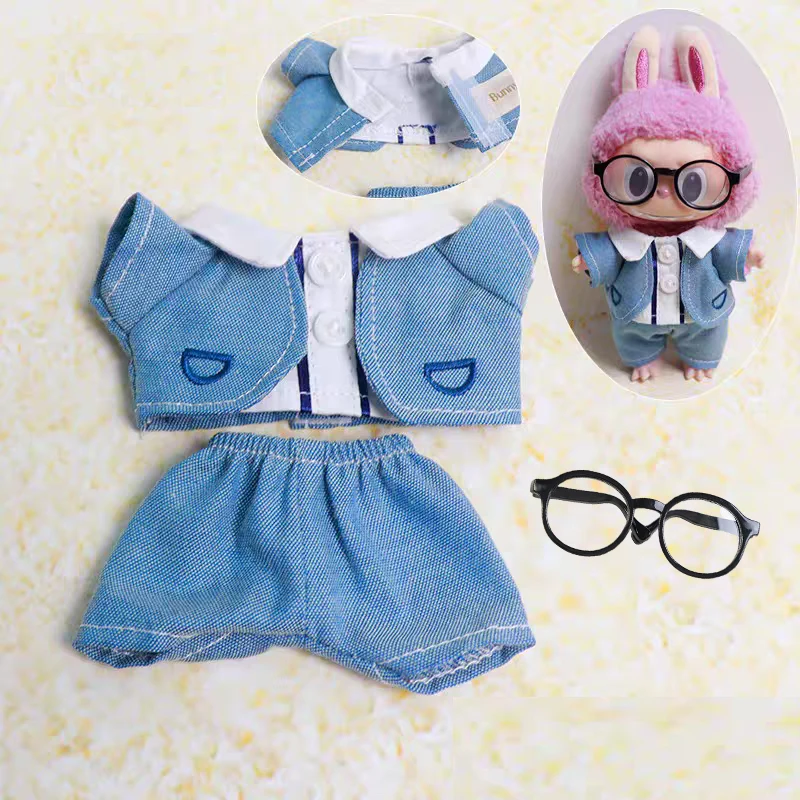 17 cm Nette Mini Plüsch Puppe Kleidung Outfit Zubehör Für Korea Kpop Exo Labubu Idol Puppen Pullover Hoodie Kleidung DIY kind Geschenk