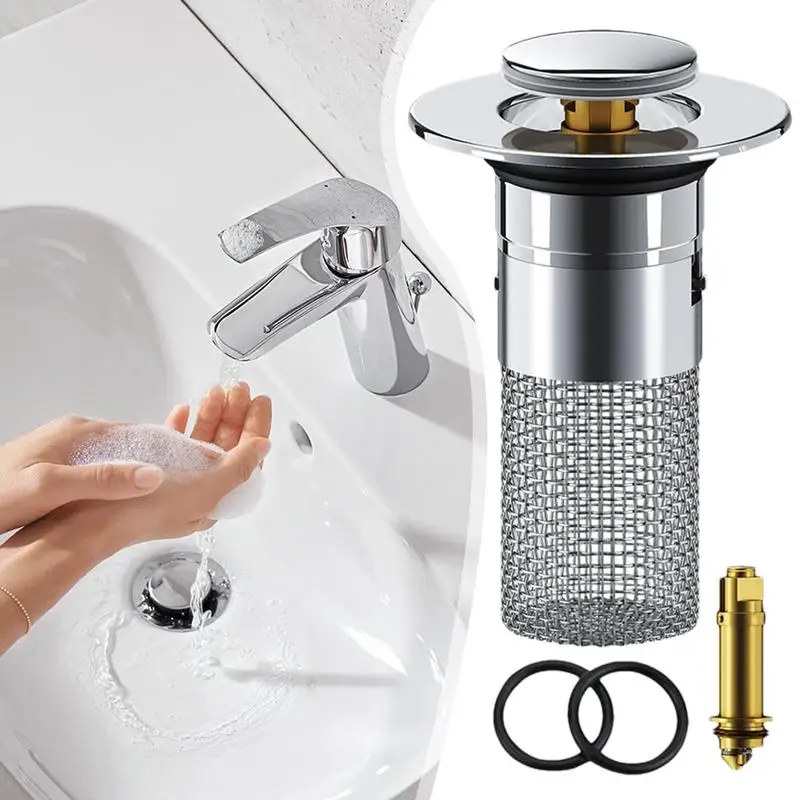 Sink Pop-Up Stopper Pop Up Basin Drain Strainer Anti Clogging Bathtub Converter With Hair Catcher For 1.3 -1.5 Inches Standard