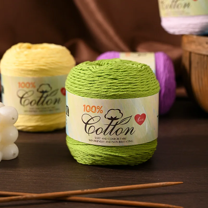 75g Pure Cotton Woolen Yarn Cake-shaped Medium-coarse Hand-knitted Baby Sweater with Crocheted Hat Skin-friendly snug-fitting