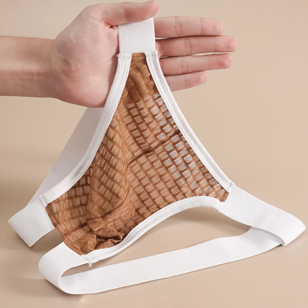 Men Mesh Sheer Briefs Open Butt Thongs Underwear For Man Breathable Underpants Exotic Panties Sexy Accessories For Men Lingerie
