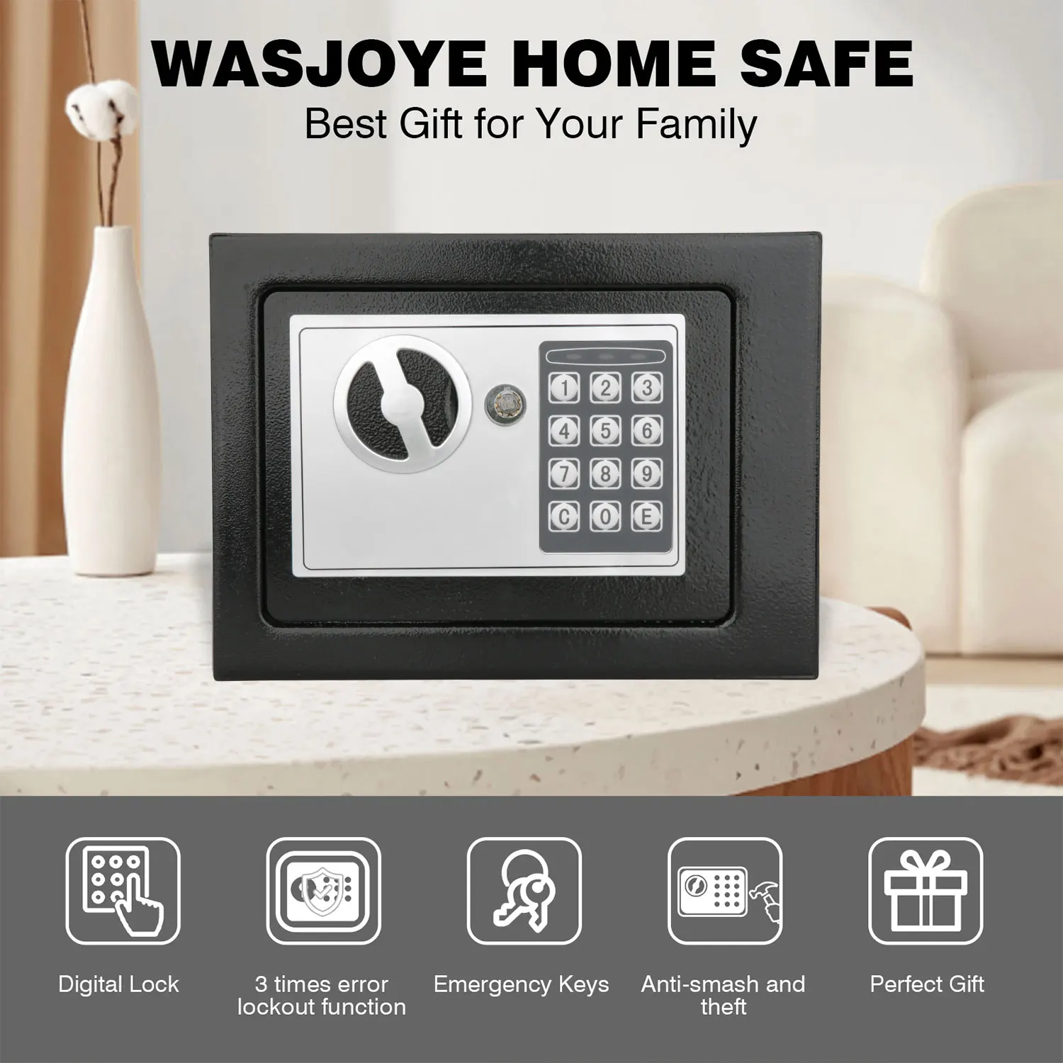 Digital Safe Box Household Electronic Lock Safe Fireproof Safes Small Savings Piggy Bank Anti-theft Electronic Password Safe