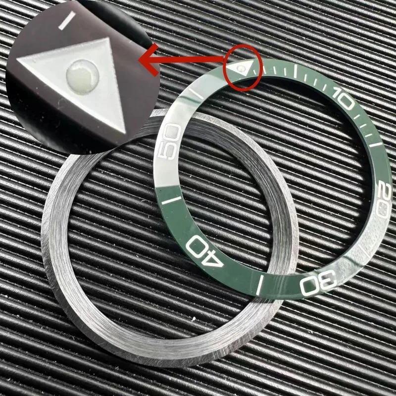 Neigung 38,6 mm * 31,3 mm, Dicke 1,7 mm, verschiedene Lünettenkeramiken, Lünetten-Einsatz für Uhren, Ersatzteil für Longines Conquest Oberfläche – Detail 2
