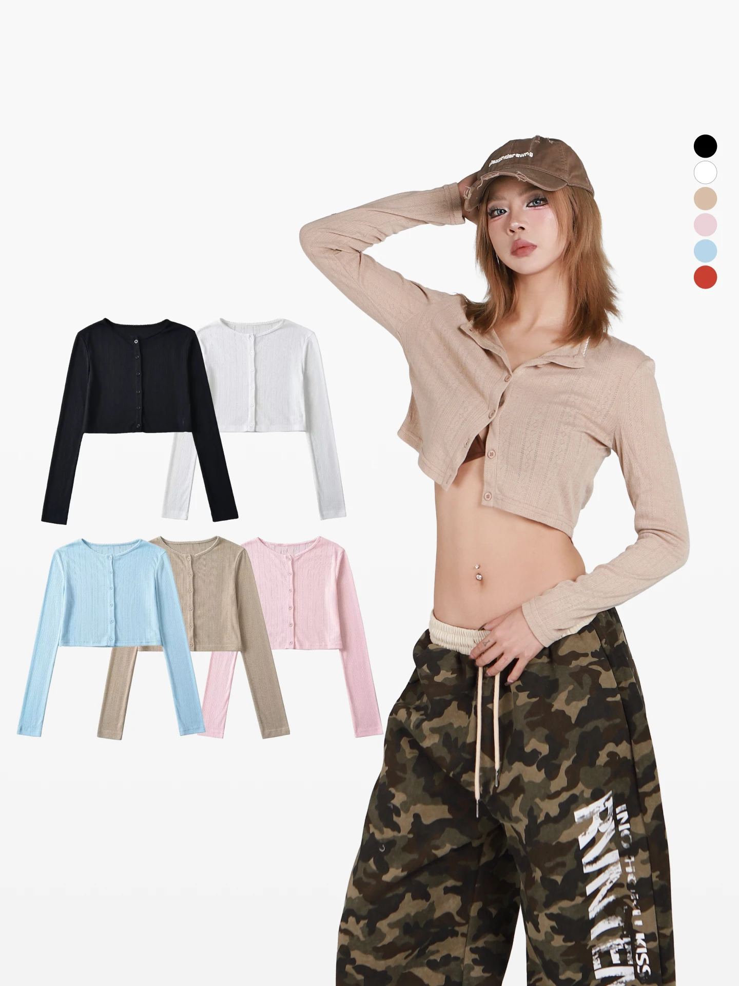 

Вязаный кардиган POOKIE с двойной застежкой спереди, женский, для танцев, размер S, американский стиль, мягкий, однотонный