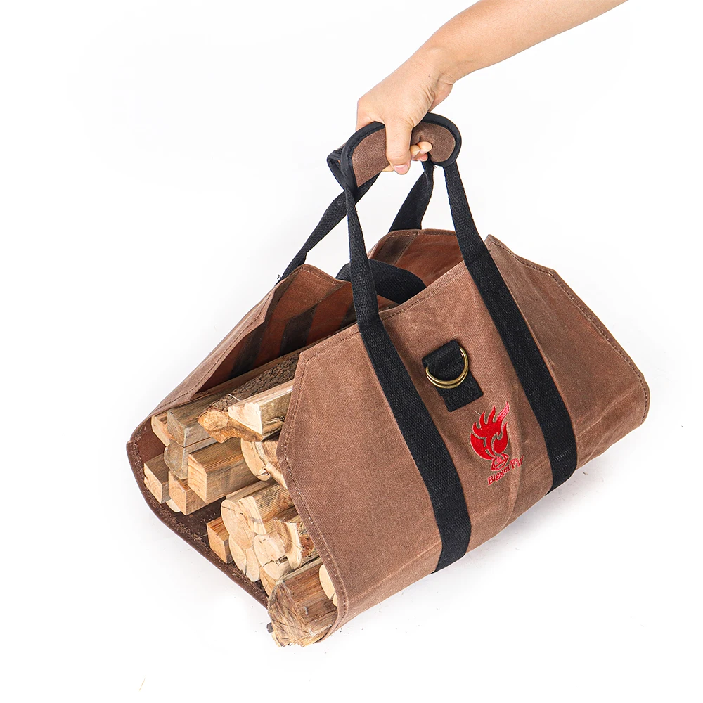 Portable Large Capacity Firewood Storage Bag Waterproof Scratch-resistant Wood Log Carrier Outdoor Camping Firewood Carry Bag