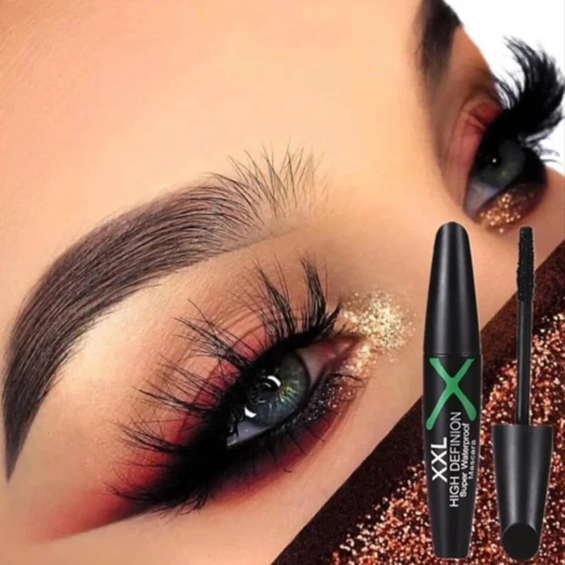 Mascara 4D waterproof noir, extension de cils, longue tenue, maquillage de beauté