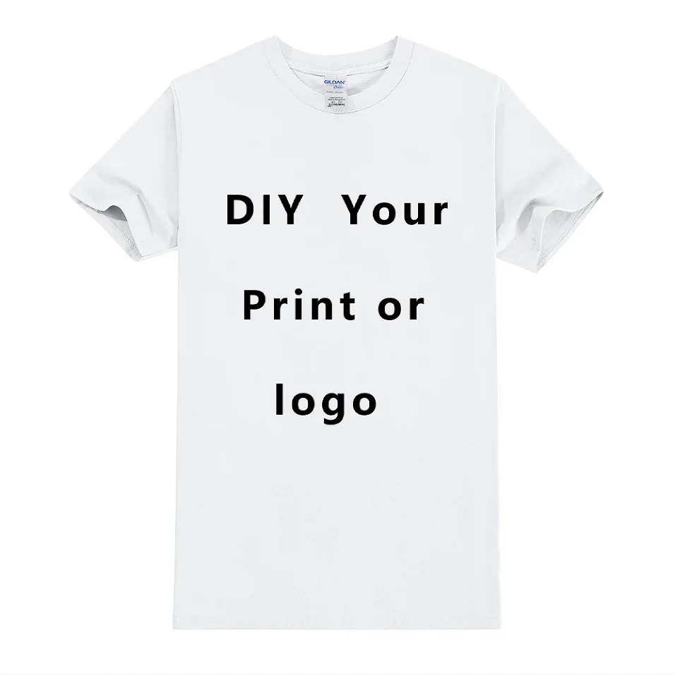 New Custom Tshirt Front Back Print Professional Your Own Logo Text Male Personalized Premium Gifts T-shirt EU Size 100% Cotton