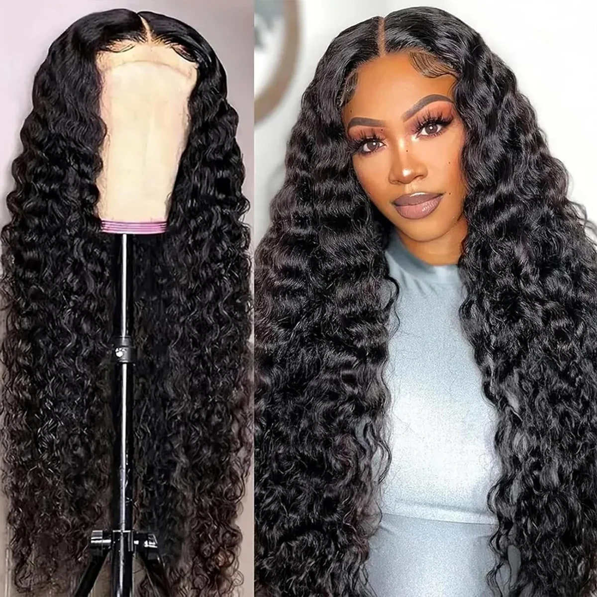 360 5*5 13*4 13*6 HD الدانتيل الشفاف الباروكة الأمامية 36 بوصة 200% الكثافة موجة عميقة قبل قطعها البرازيلي خصلات الشعر المستعار الإنسان للنساء