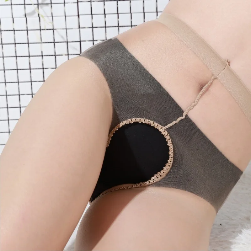 DOIAESKV 2 زوج/وحدة 0D جوارب طويلة شفافة Crotchless مثير لامعة خرطوم الجوارب النساء مفتوحة المنشعب الظهر تخزين مثير النساء الجوارب