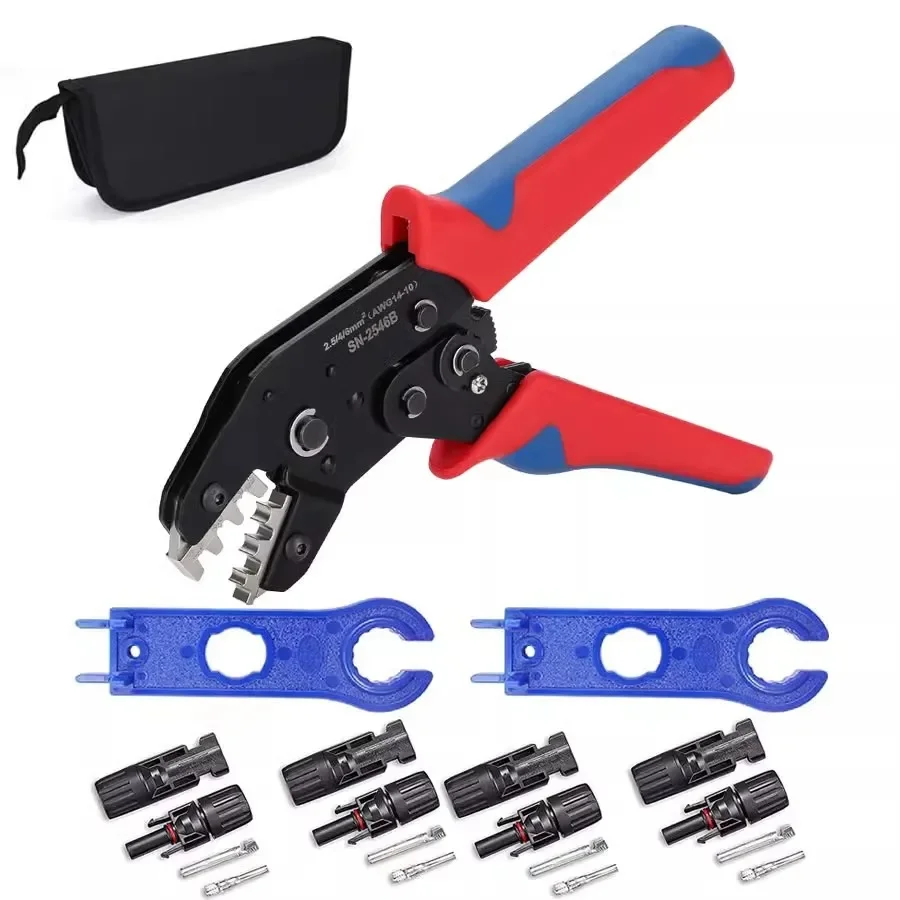 SN-2546B Fotovoltaïsche Draad Krimptang 2.5/4/6mm2 Solar Connectors Zonnepaneel PV Kabel Draad Crimper Klem Tool Kit