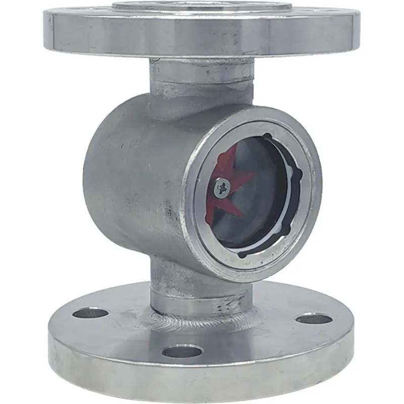 For Stainless Steel Flanged Concentric Impeller Sight Mirror, Tempered Glass Indicator Oil Flow Mirror