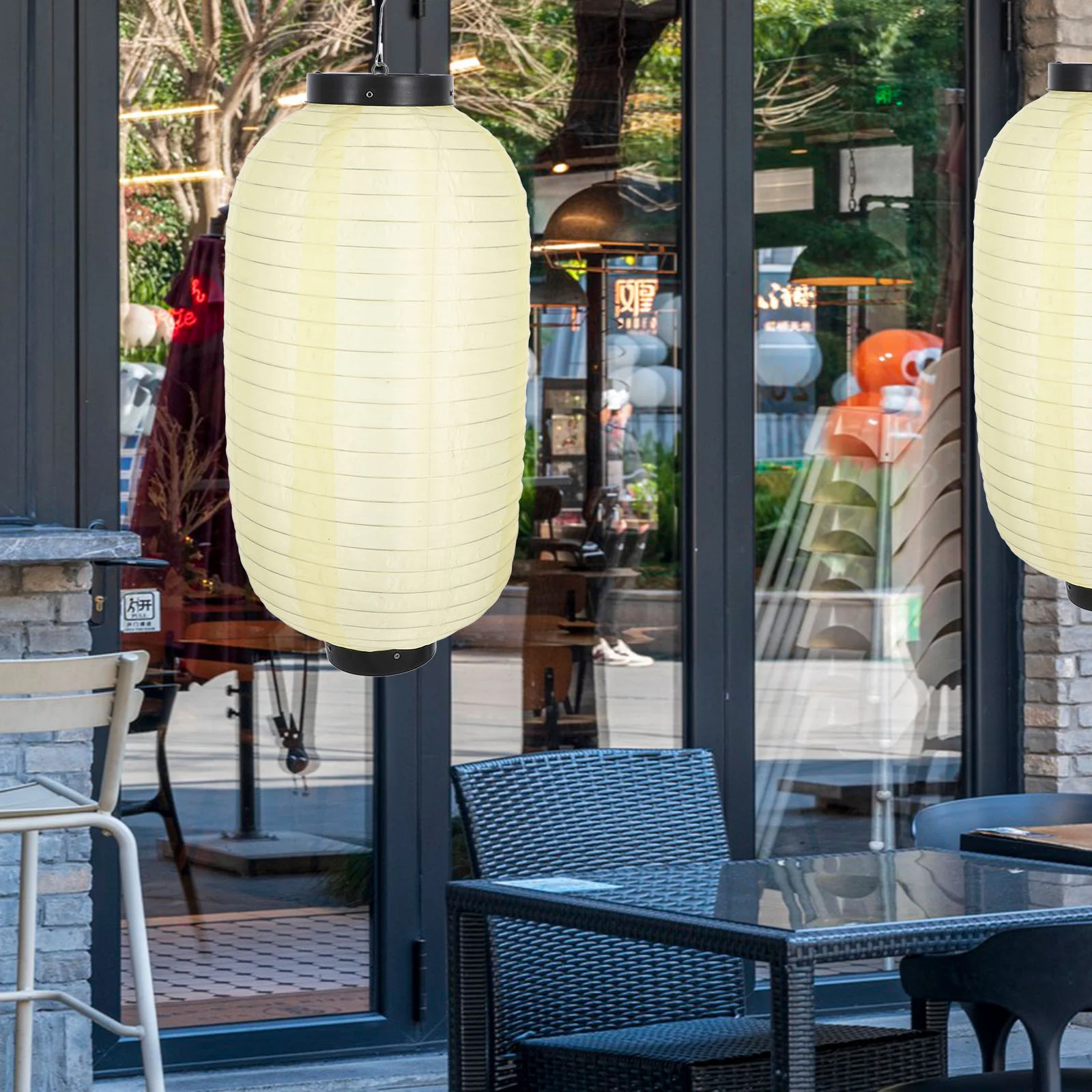 2 шт. японский шелковый фонарь украшение дома подвесные изысканные часы уличные водонепроницаемые фонари проволочный орнамент красочные