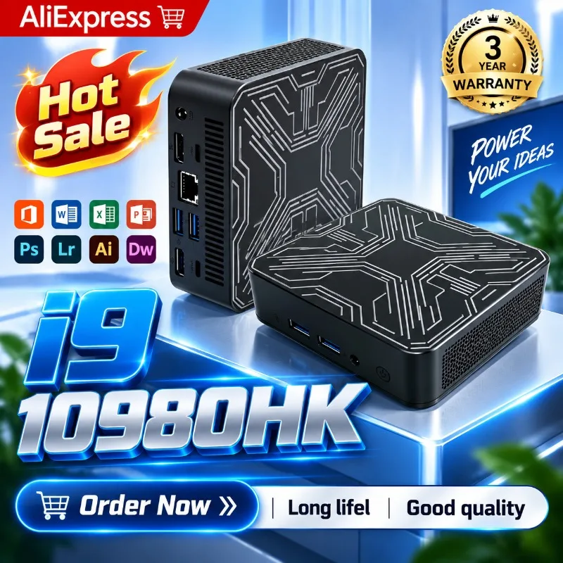 core-i9-10980hk搭載、小型で持ち運び可能なゲーミングデスクトップpc。16gb-ram、1tb-2tb-ssd、4k-hd対応。ゲーマー向け。
