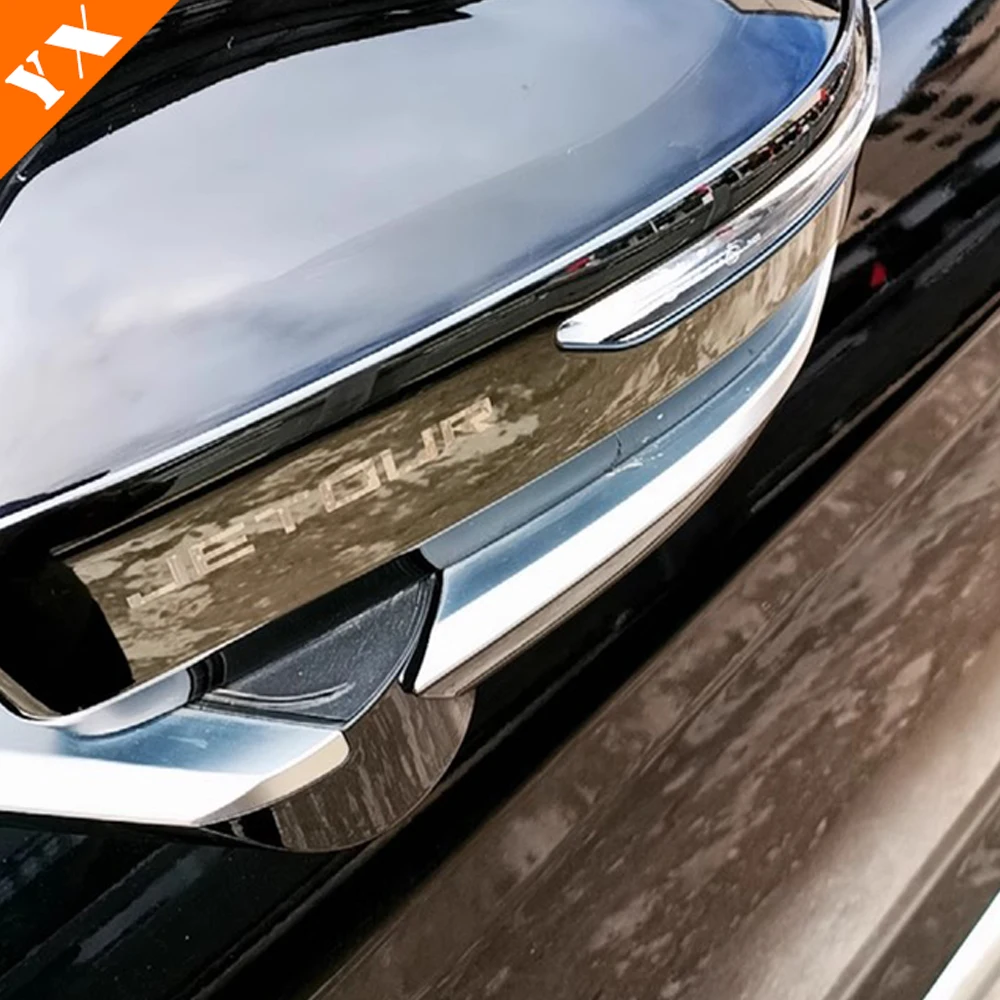 Voor Jetour x70 plus 2025 2026 auto accessoires roestvrij Auto Zijdeur Spiegel Strips Achteruitkijkspiegel Regenhoes Anti kras