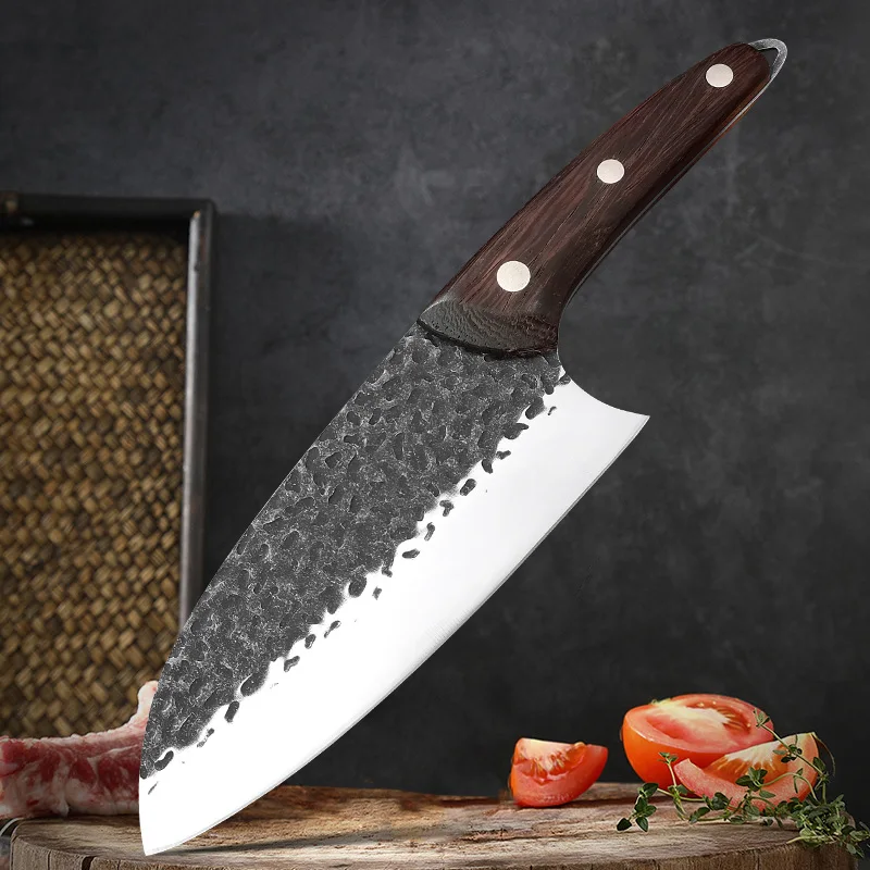 Kitchen Knife High Carbon Steel Forged Knife Professional Chef Cleaver Knife Meat Vegetables Fish Knives Cooking Tools