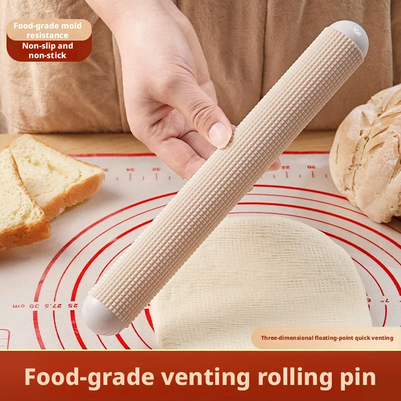 Non Stick Textured Rolling Pin Bread Dough Exhaust Roller for Baking Pastry