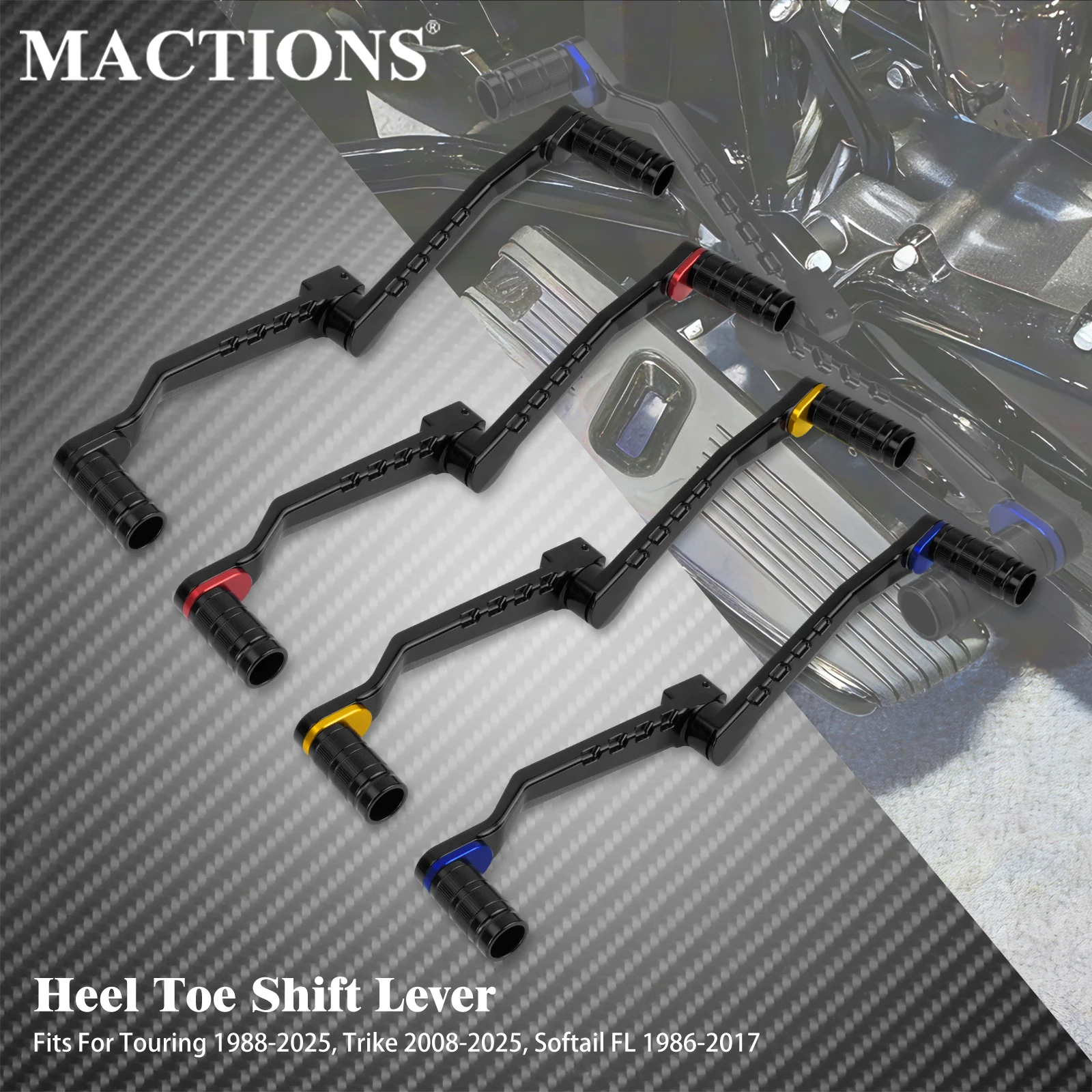 

Motorcycle Front&Rear Heel Toe Shift Lever With Pegs For Harley Softail FL 86-17 Trike 08-UP Touring Road Electra Street Glide