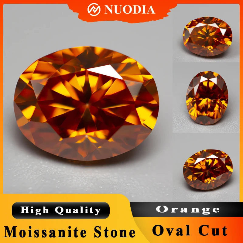 

Новый муассанит с сертификатом оранжевого цвета овальной огранки 0,5-5,0 карата тестер положительного пропуска сертифицированный муассанит свободный драгоценный камень