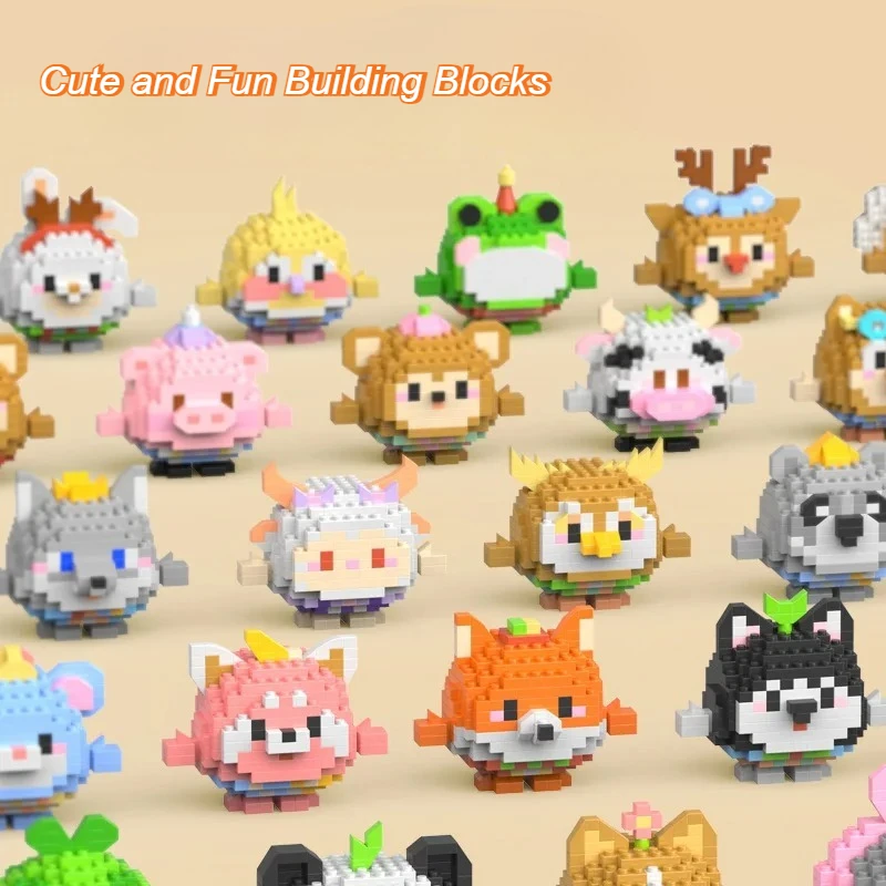 かわいい動物マイクロビルディングブロックミニかわいい 3D ダイヤモンドモデルレンガのおもちゃ DIY ペンギンコンストラクターのおもちゃ子供のギフトデスクの装飾