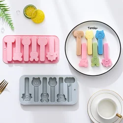Silicone Molar Sticks, 6 Different Animal Heads, Long Molar Sticks, Cake, Chocolate, Baking Accessories