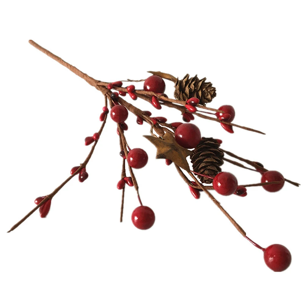 

2pcs Lifelike Berry Branch Decor Simulation Fruit Fake Plant Home Office Party Decoration Photography Props Farmhouse Diy