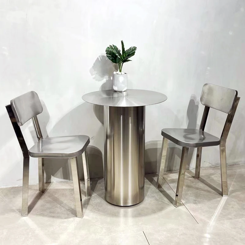 Przemysłowy, wysokiej jakości stół barowy, złoty, okrągły, wysoki stół ze stali nierdzewnej na imprezy, hotel