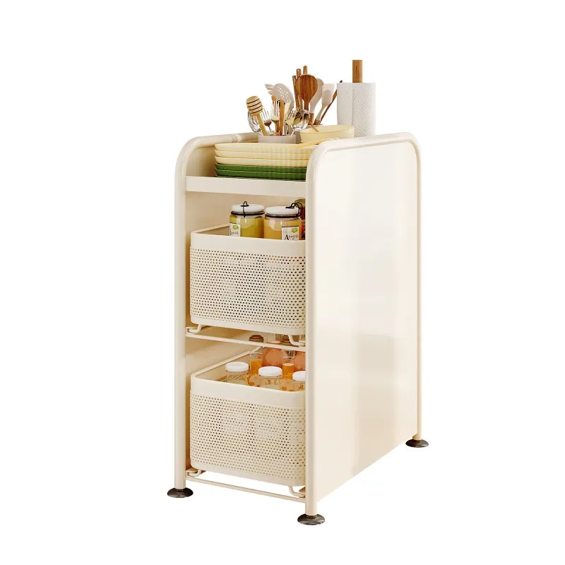 Kitchen countertop pull seasoning storage rack, snack cosmetics multi-layer shelf