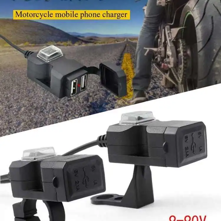 Motorcycle Quick Charge Dual USB Ports Charger Socket Power Outlet with Switch for Ducati Corse Diavel Monster 600 696 796 851