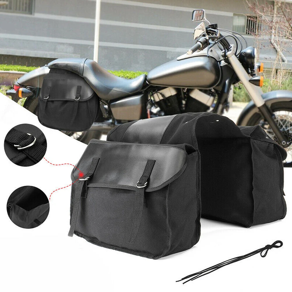 

Motorbike Touring Saddle Bag Canvas Waterproof Panniers Box Saddle Bag Rear Luggage Tank Bag Motorcycle Accessories Dropshipping