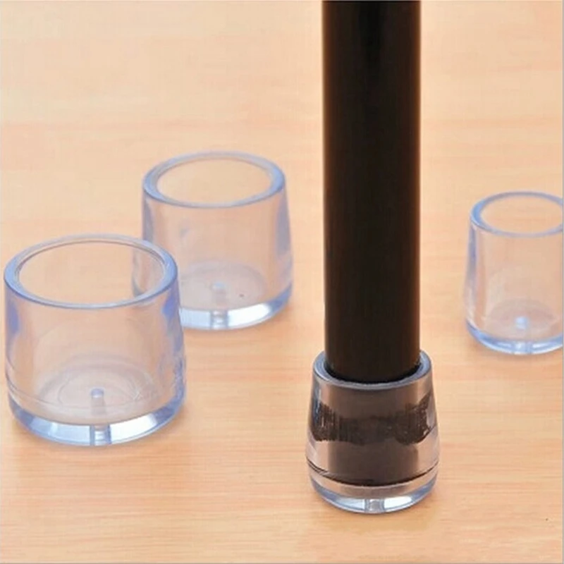 16Pcs Transparent Rubber Furniture Table Chair Leg Floor Feet Cap Cover Protector 15Mm