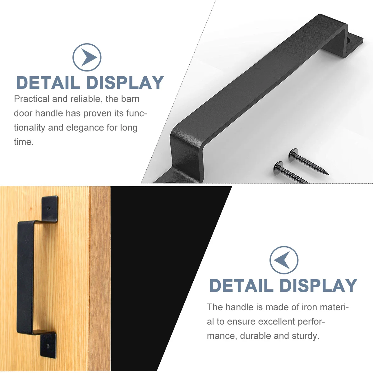 

Barn Door Handle Black Iron Vintage Sliding Door Handle for Sliding Doors Cabinets Closets Dressing Tables Durable Sturdy