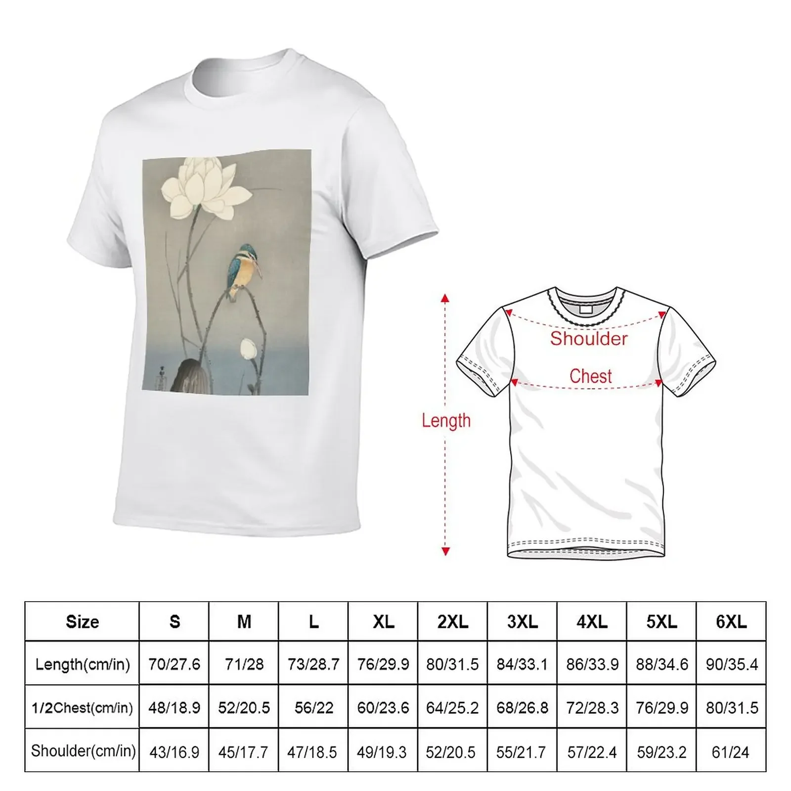 Kingfisher with Lotus Flower, Ohara Koson T-Shirt vintage clothes kawaii clothes oversizeds mens tall t shirts