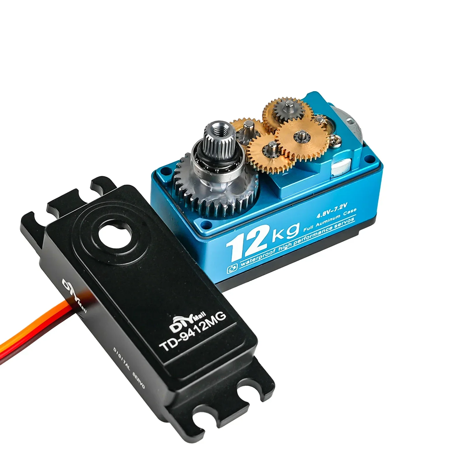 4 Uds TD-9412MG 12KG Servo Digital de perfil bajo Motor de cepillo de carbono de Metal completo 180/270/360 grados modelo corto para coches RC 1:10 1:8