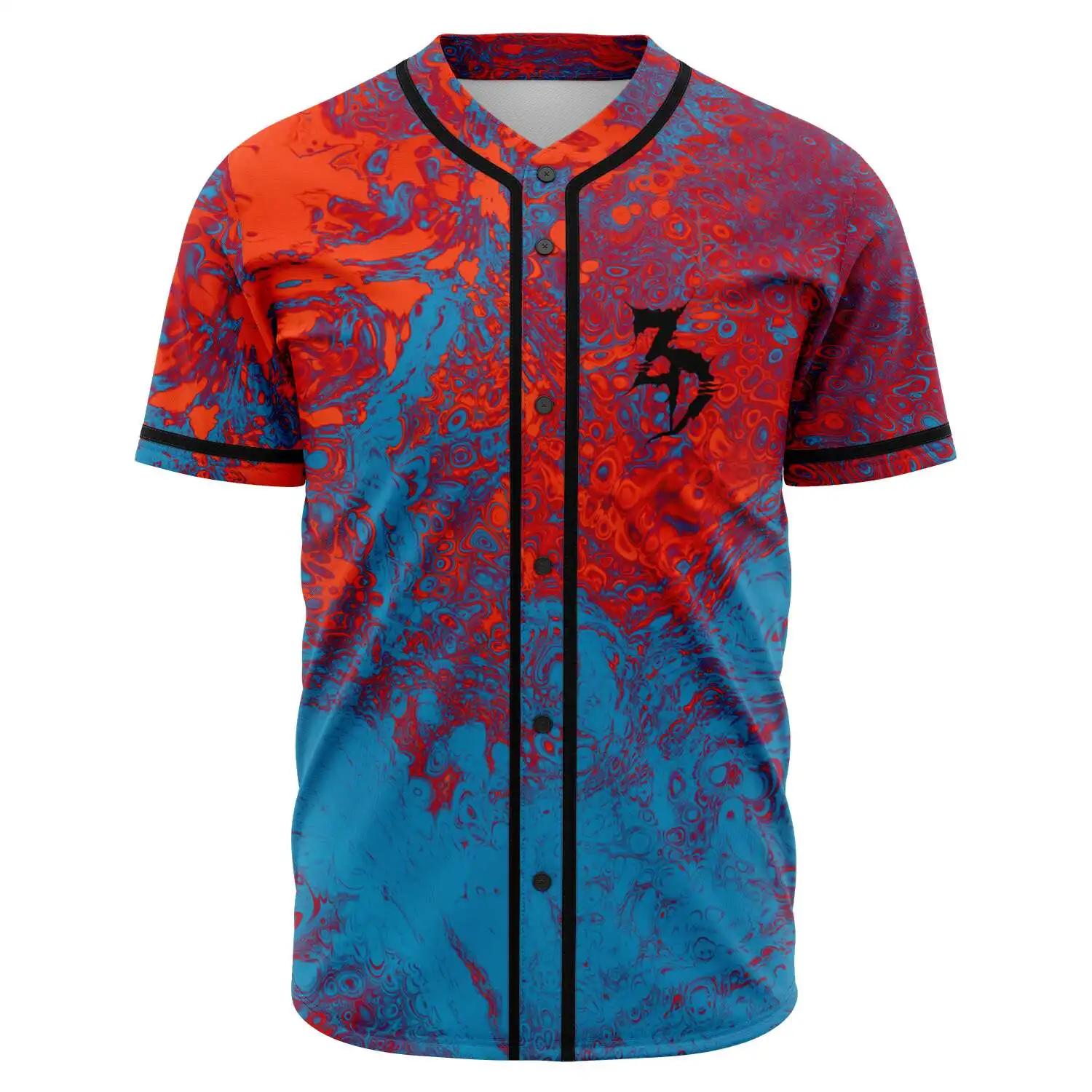 OIL SLICK Zeds Dead Baseball Jersey Harajuku Thin button Baseball Uniform Baseball Jersey Fro EDM Style4