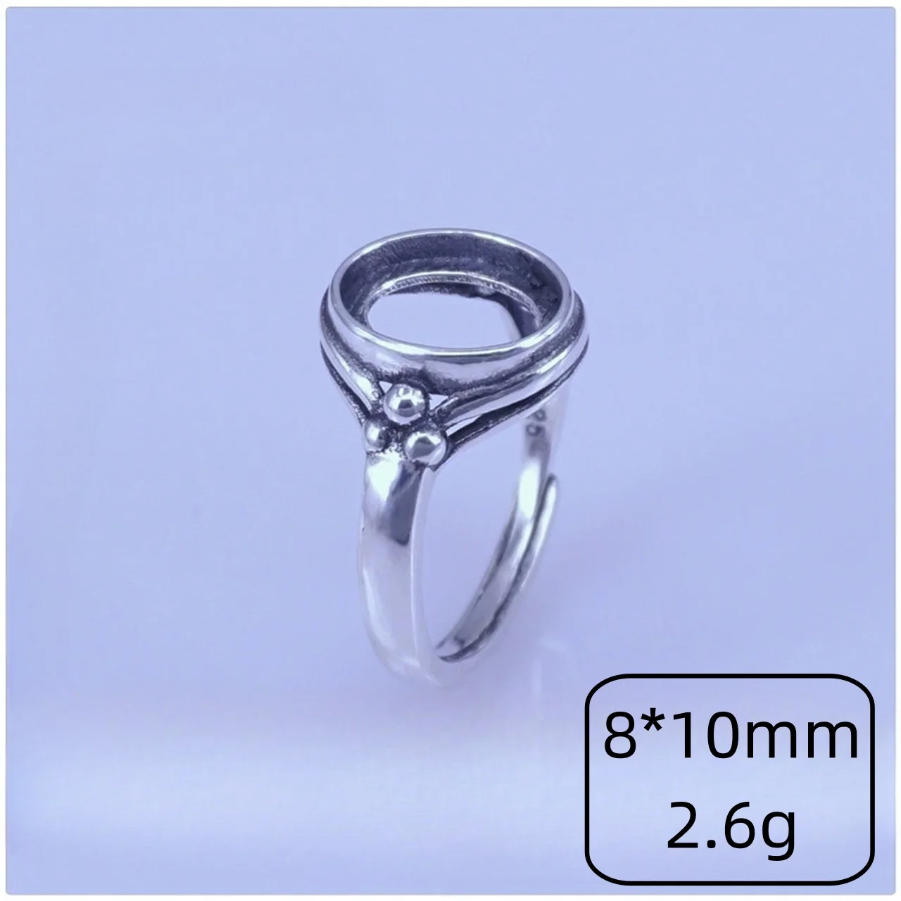 

S925 Sterling Silver Oval 8*10mm Retro Ring Setting Apply To Various gemstones UNISEX Gifts Charm Jewelry Accessories Wholesale