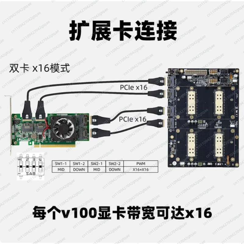 V100 SXM2 Graphics Card Adapter, PLX8749 NVLINK Lite Dual Card Board for AI Computing
