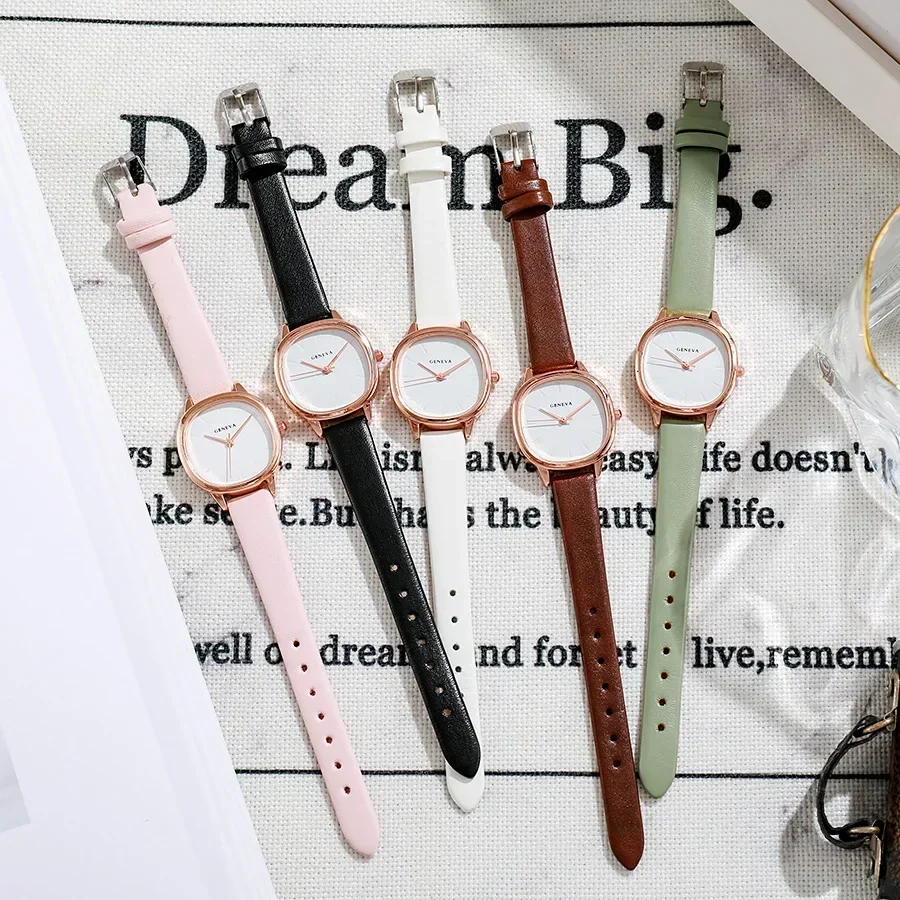 Casual Women Watches Simple Quartz Wristwatches Leather Watches Students Clock Ladies Watch Gift for Everyday Reloj Para Mujer