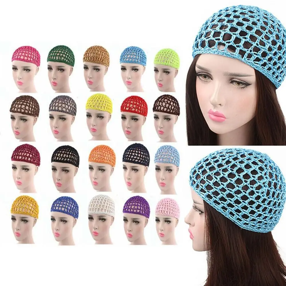 New Crochet Snood Styling Tool Sleeping Cover Turbans Knit Hair Net Wigs Mesh Hair Care Cap