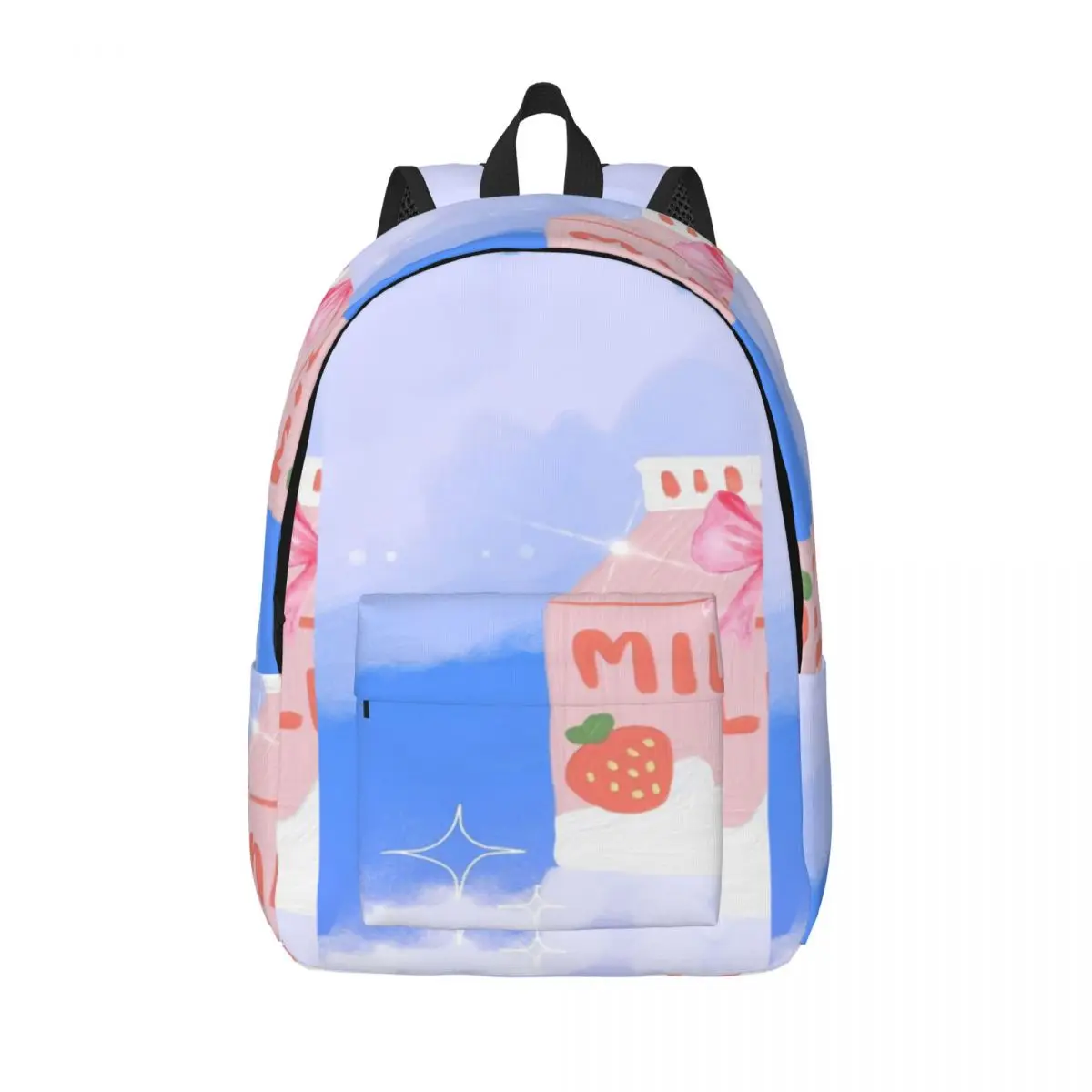 

Милый коробка с клубничным молоком, простой и стильный рюкзак, холщовый рюкзак, дорожный рюкзак