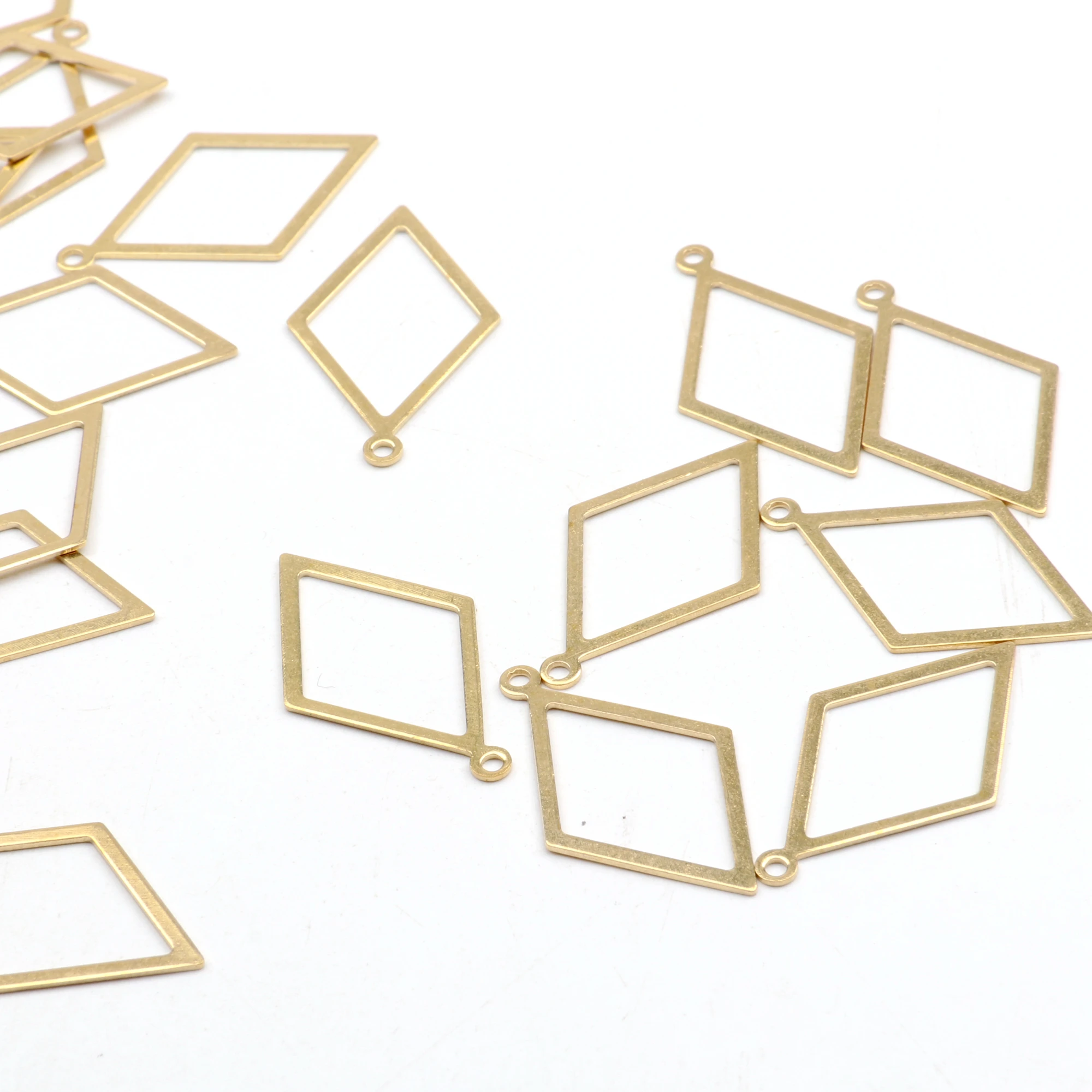 Hammered Brass Charms,Rhomboid connector,Findings Accessories For Diy Earrings Necklace Bracelet DIY Making,Jewelry Supplies