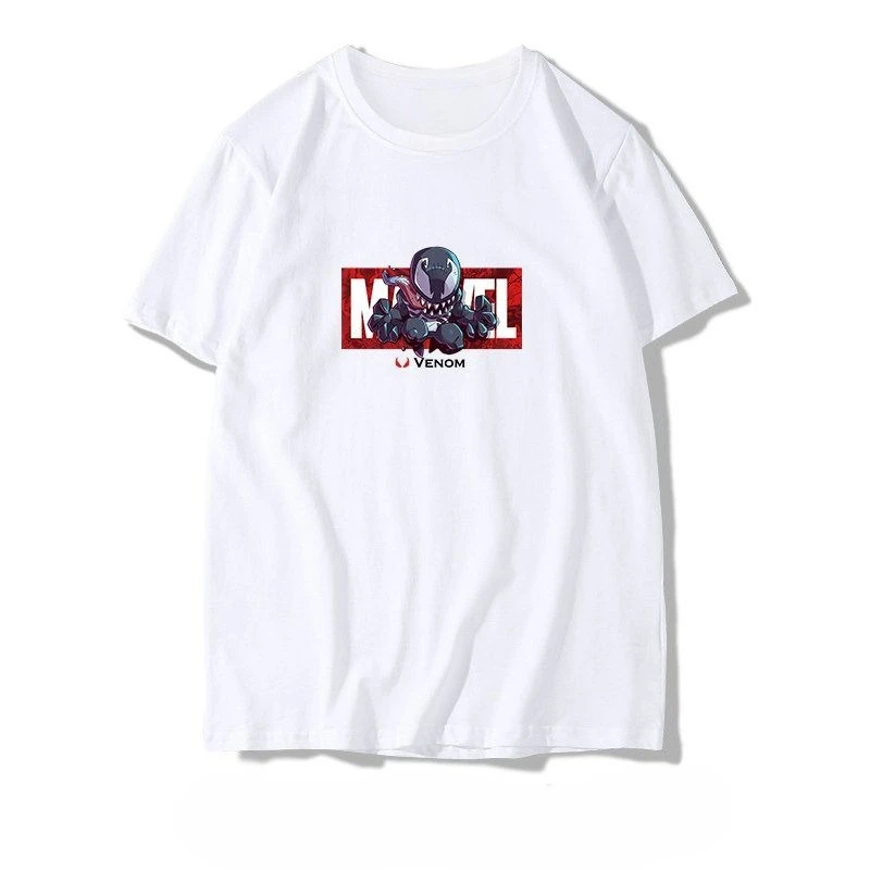 

Venom Spider Man Marvel Superhero Graphic Print Cotton T Shirt Men Casual Tees Comic Movie T-shirt Autumn and winter innerwear