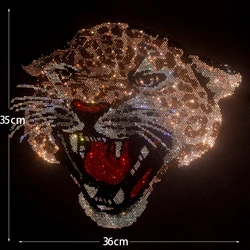 Autocollants en diamants brillants de haute qualité, motif de la série mesurost Stone Cheetah, thermocollant pour pull, veste, t-shirt, accessoires vestisens