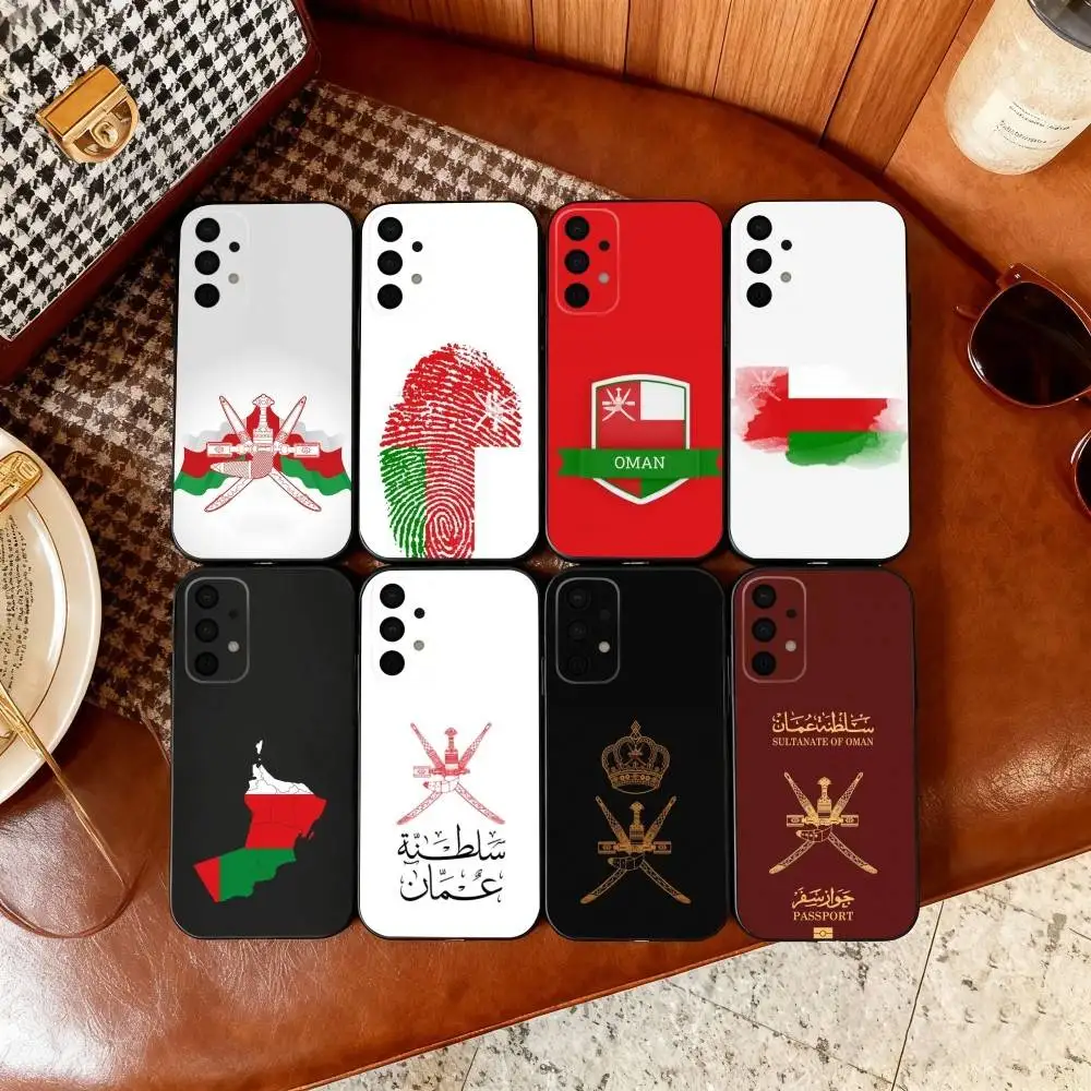 

O-Oman P-Passport F-Flag Phone Case For Samsung Galaxy A73,A72,A71,A70,A53,A52,A51,Soft Silicone Black Cover