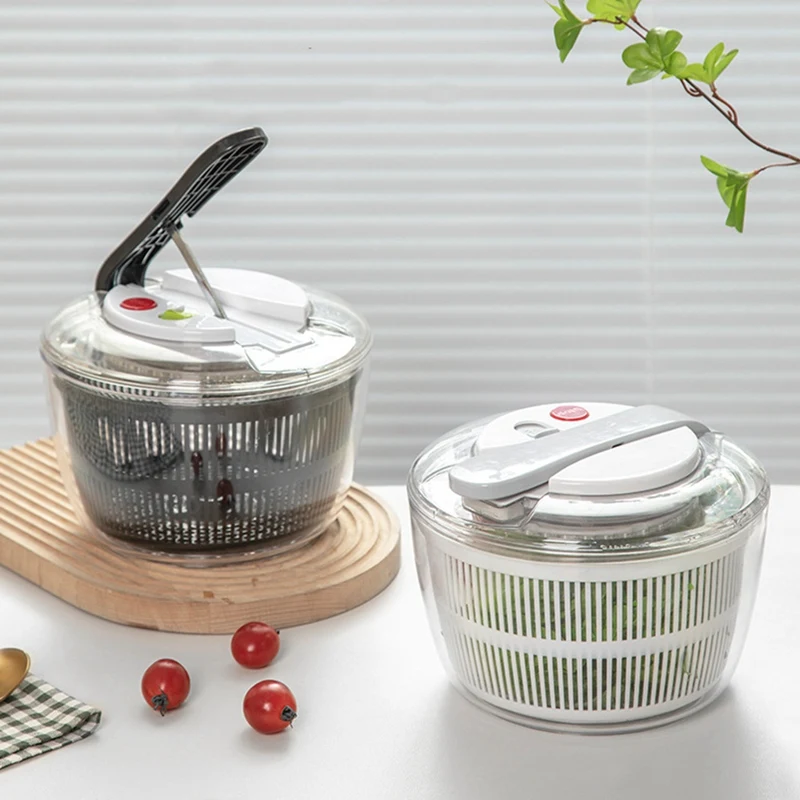 สปินเนอร์สปินเนอร์สลัดสปินเนอร์ผักกาดหอมแบบแมนนวลสำหรับการเตรียมผักเครื่องเป่าผลไม้แบบมือเดียว