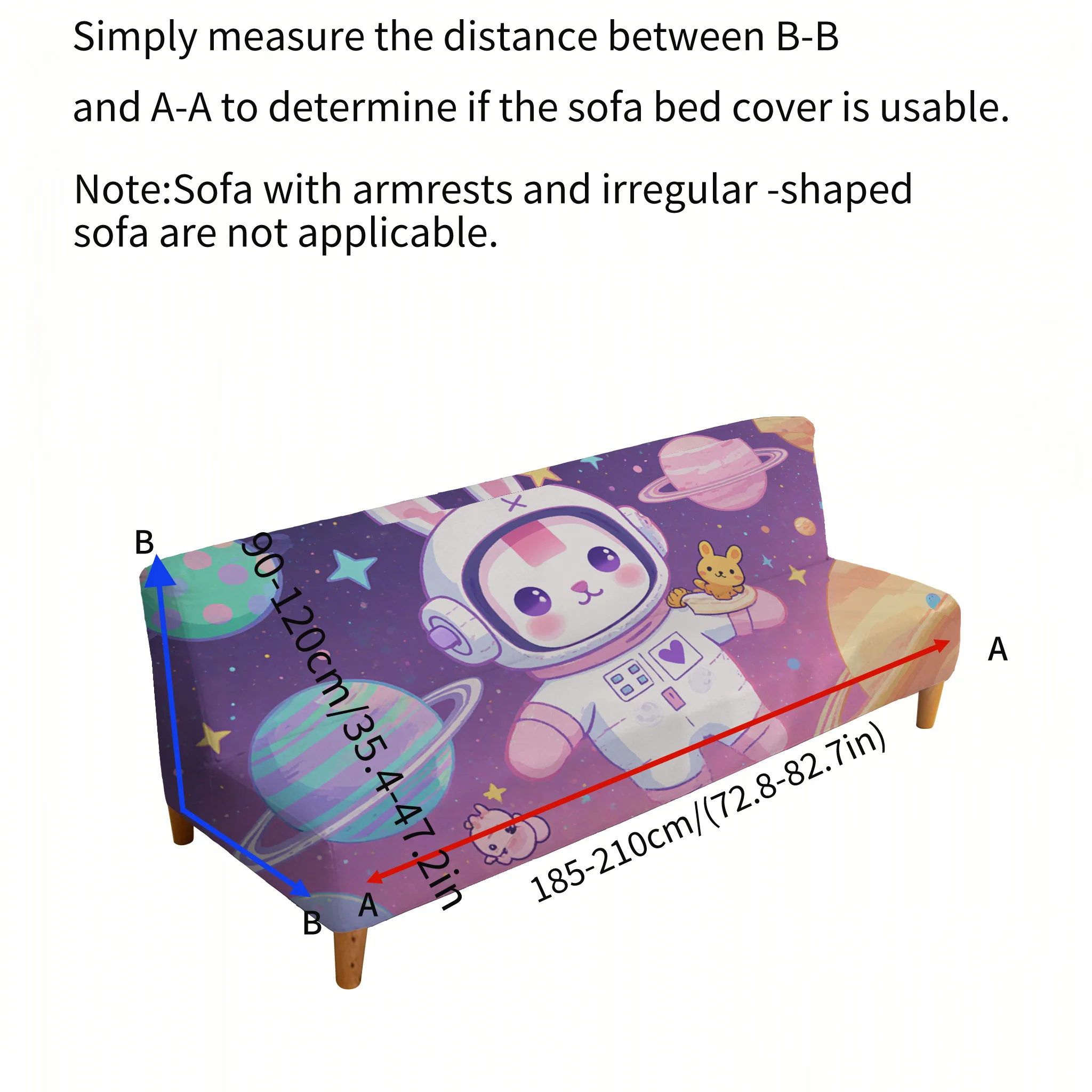 Space Rabbit astronaut elastic sofa cover, non-slip and scratch-proof furniture protective cover, easy to install