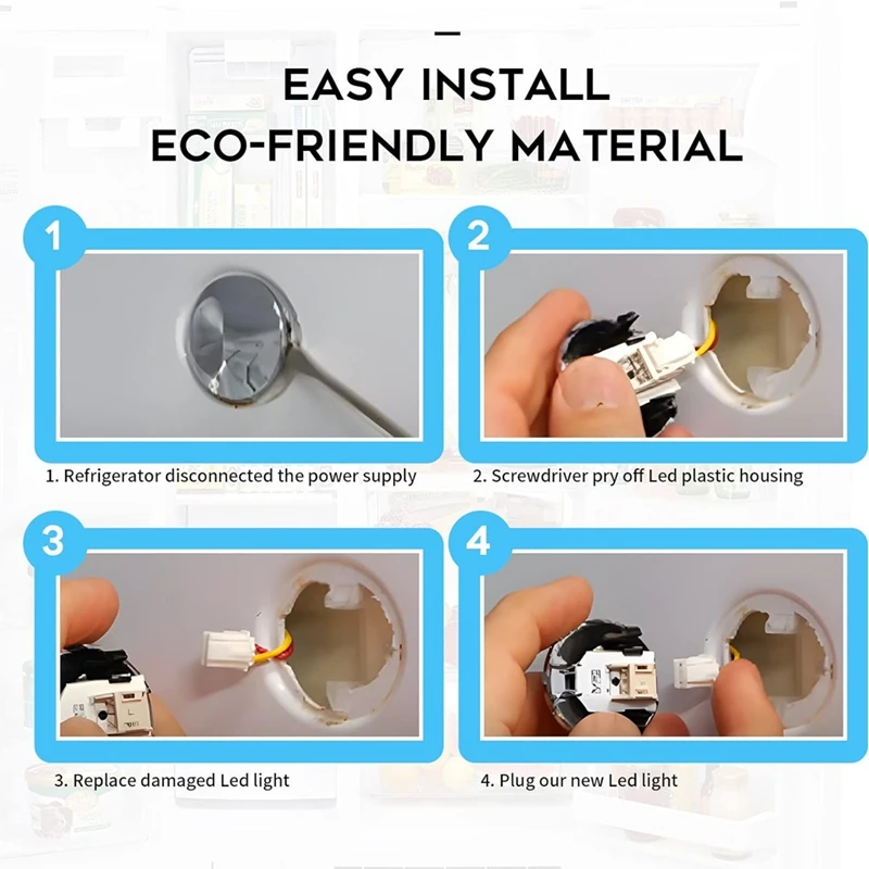 WR55X11132 WR55X25754 LED Light For GE Refrigerator Replace WR55X30602 WR55X26486 PS4704284 3033142 EAP12172918 Durable