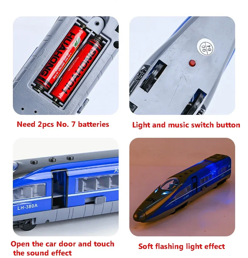 Inertial Trein Auto Geluid En Licht Muziek Simulatie Trein Speelgoed Model Hogesnelheidstrein Metro Kinderen Educatief Speelgoed Geschenken