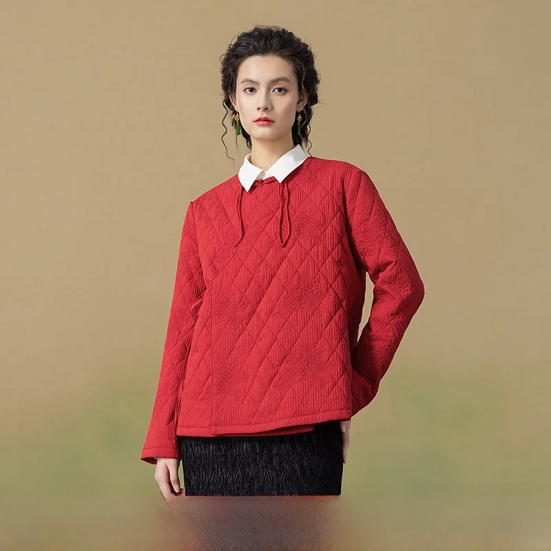 

Slimming Embroidered Cotton Jaet Loose Fit New Autumn Winter Collection Traditional Chinese Sle Women's Faion Outerwear