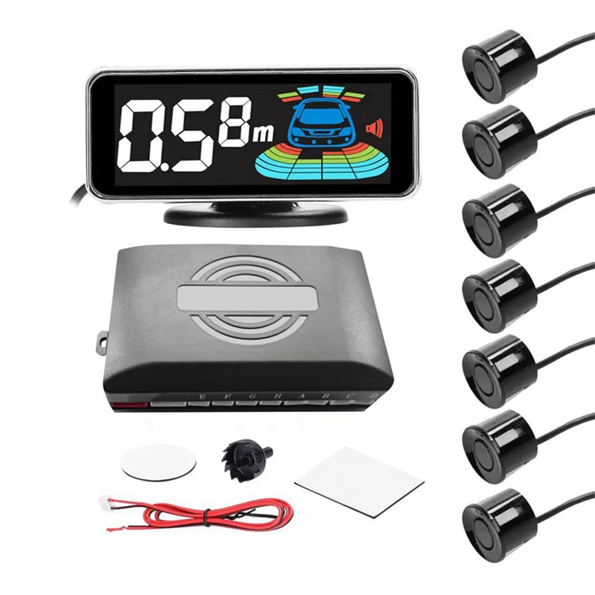 Probes Rear Reversing Radars System LCD Display Car Parking Sensor Distance Detection Sound Warning Buzzer